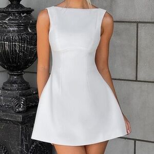 Brand-New White Low-Back Mini Dress